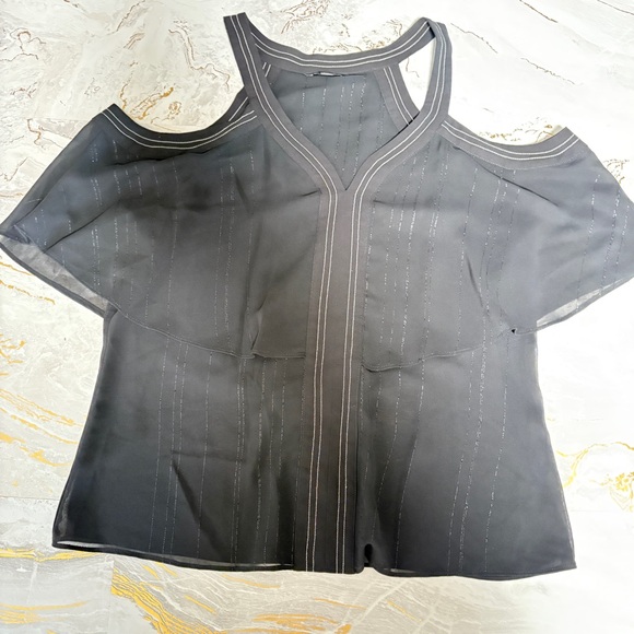 Guess Black Cold Shoulder Tank Top - Picture 1 of 5